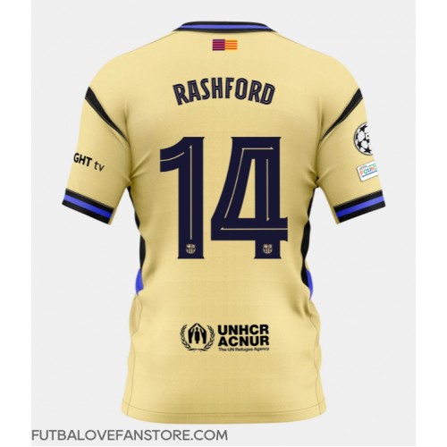 Barcelona Marcus Rashford #14 Vonkajší futbalový dres 2025-26 Krátky Rukáv Barcelona Marcus Rashford #14 Vonkajší futbalový dres 2025-26 Krátky Rukáv